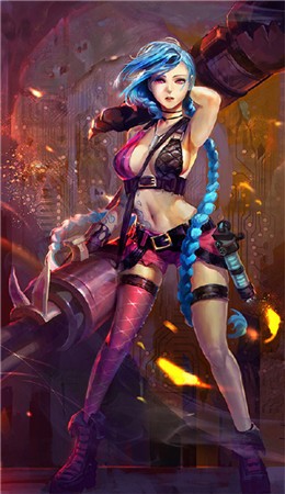 lol金克丝图片手机壁纸下载