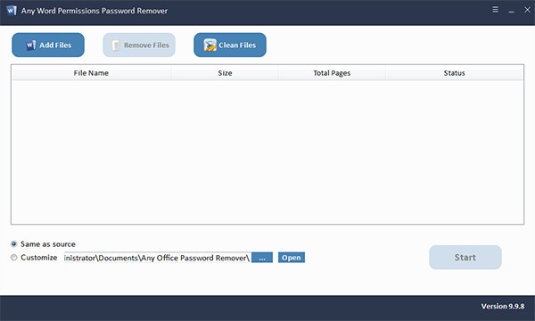 Any Word Permissions Password Remover(word密码移除工具)